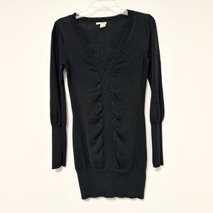 Vintage Y2K DKNY Black Sparkle Long Sleeve Knit Sheath Dress Women's Medium